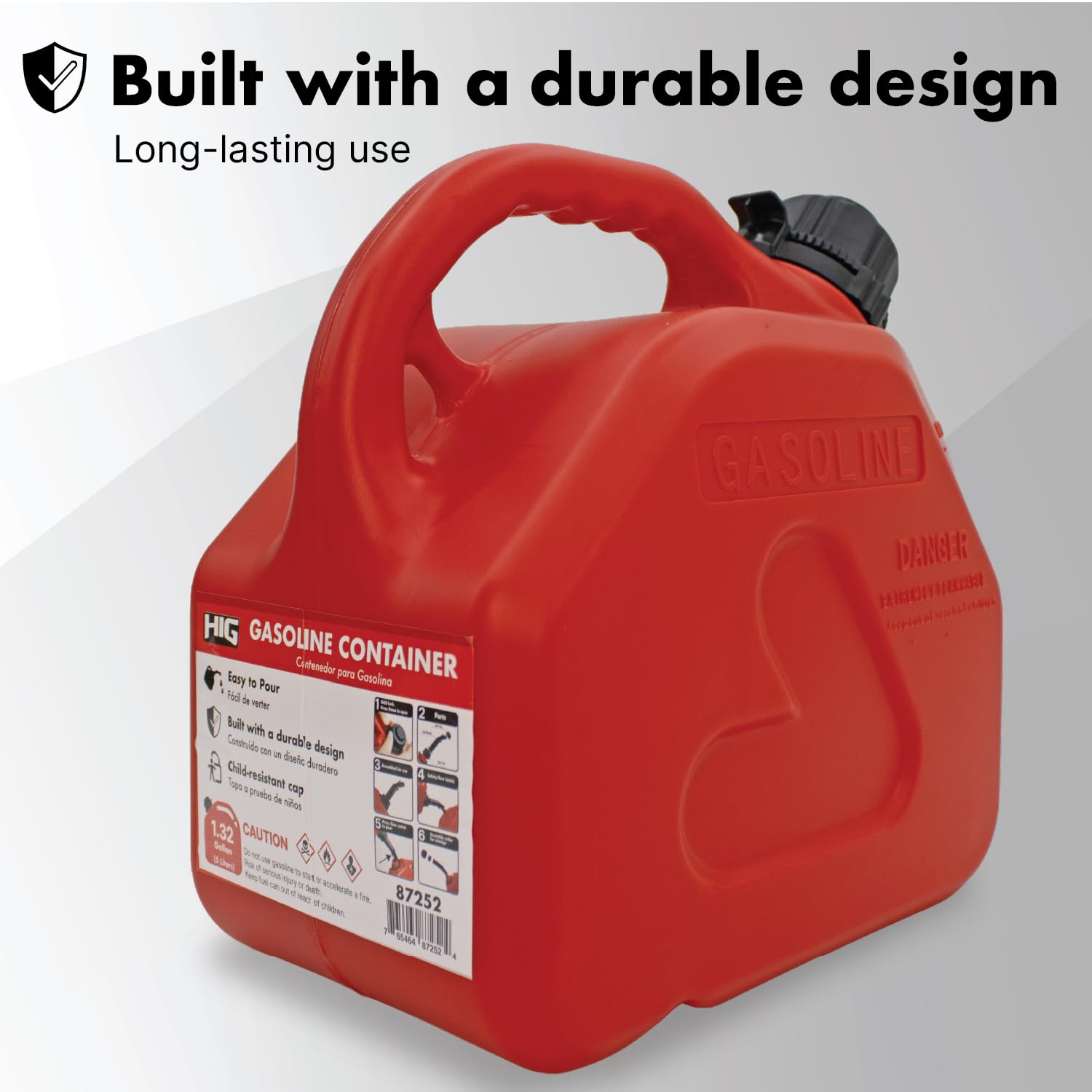 LAUCO cam-lock closure ensures a secure seal and leak-free transport.