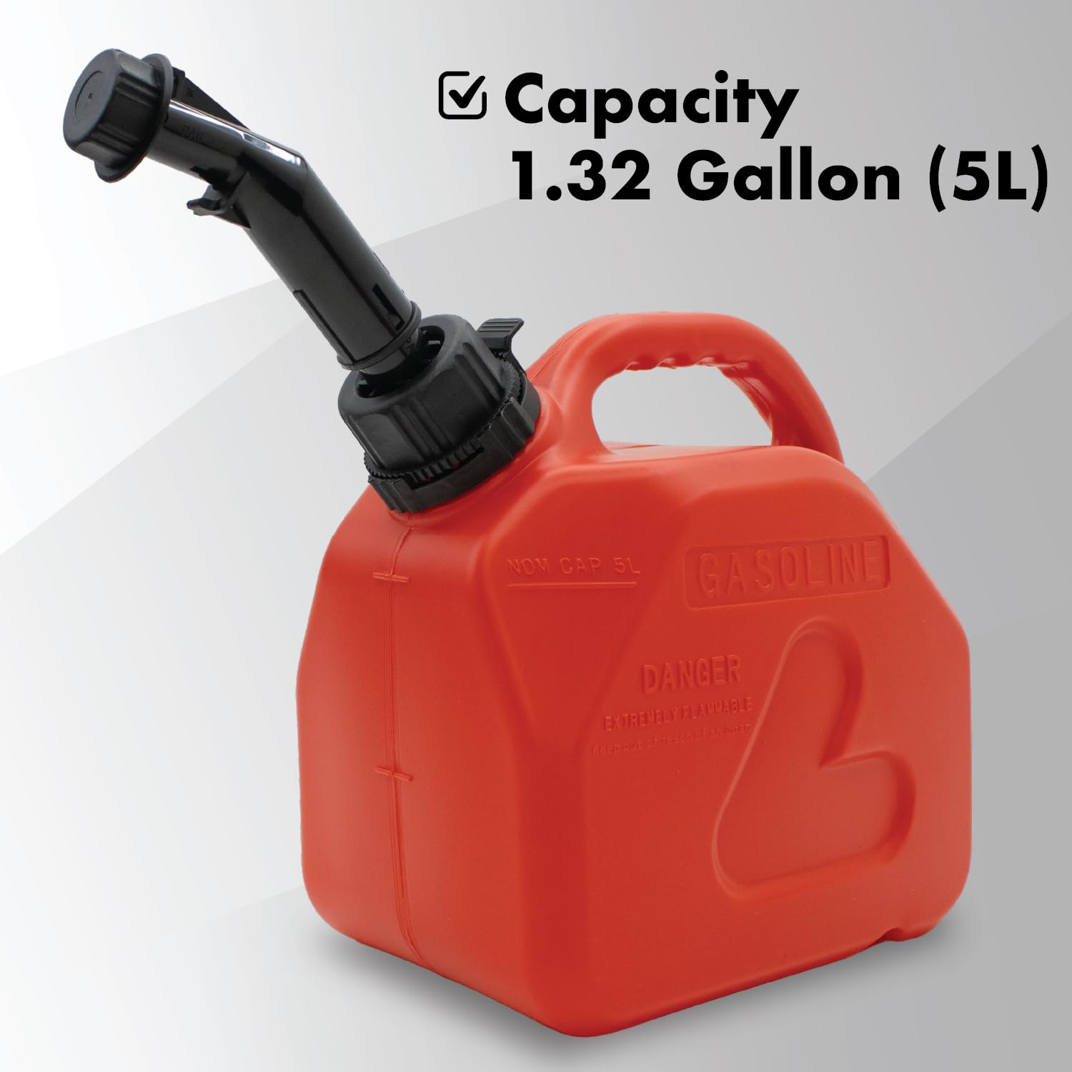 LAUCO fuel tank spout provides smooth transfer with minimal splashes.