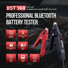 BST360 app connection showing test results and printable report