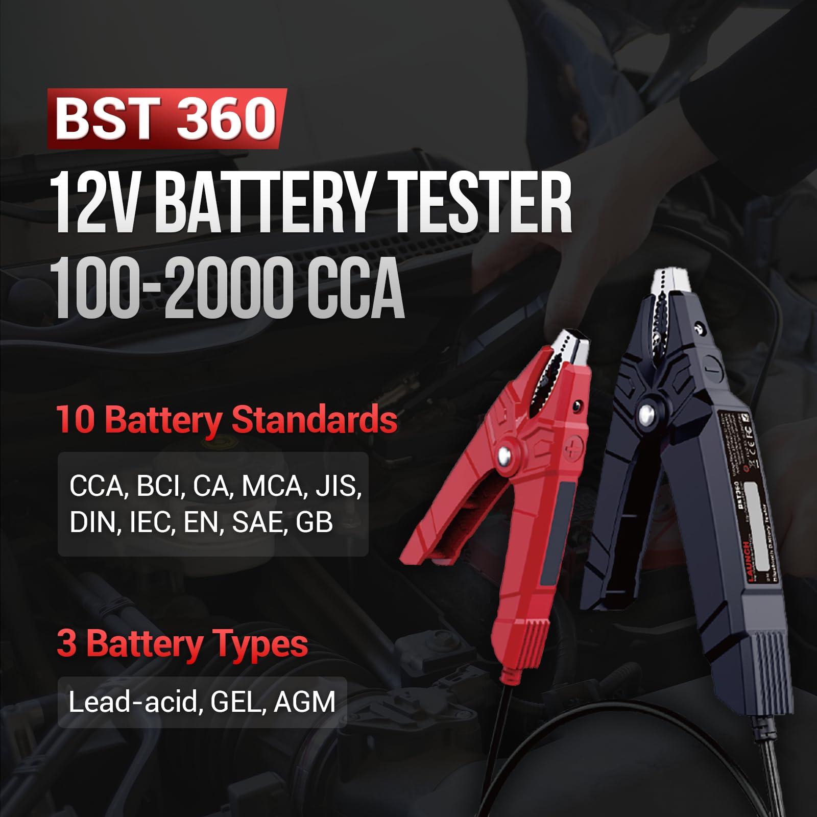 BST360 test clips clamp terminals securely for accurate readings