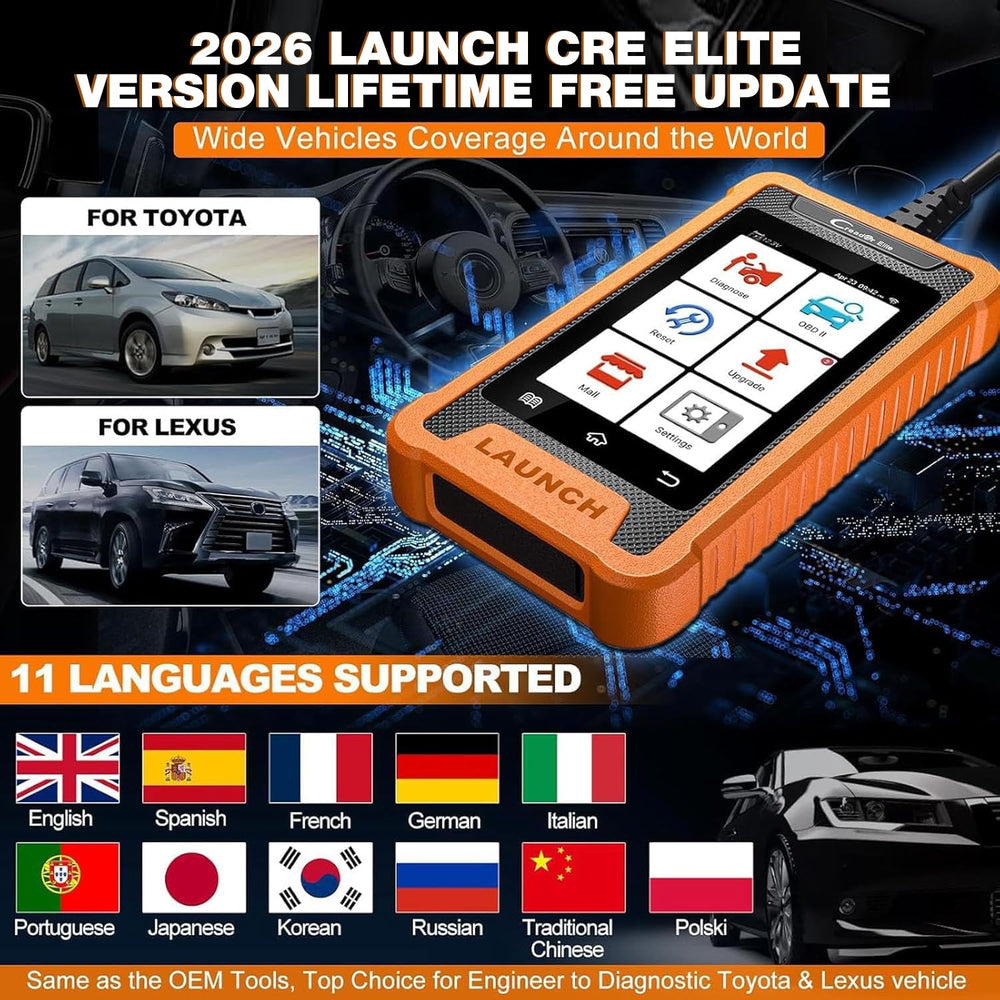 LAUNCH Creader Elite full system diagnostics for Toyota and Lexus coverage