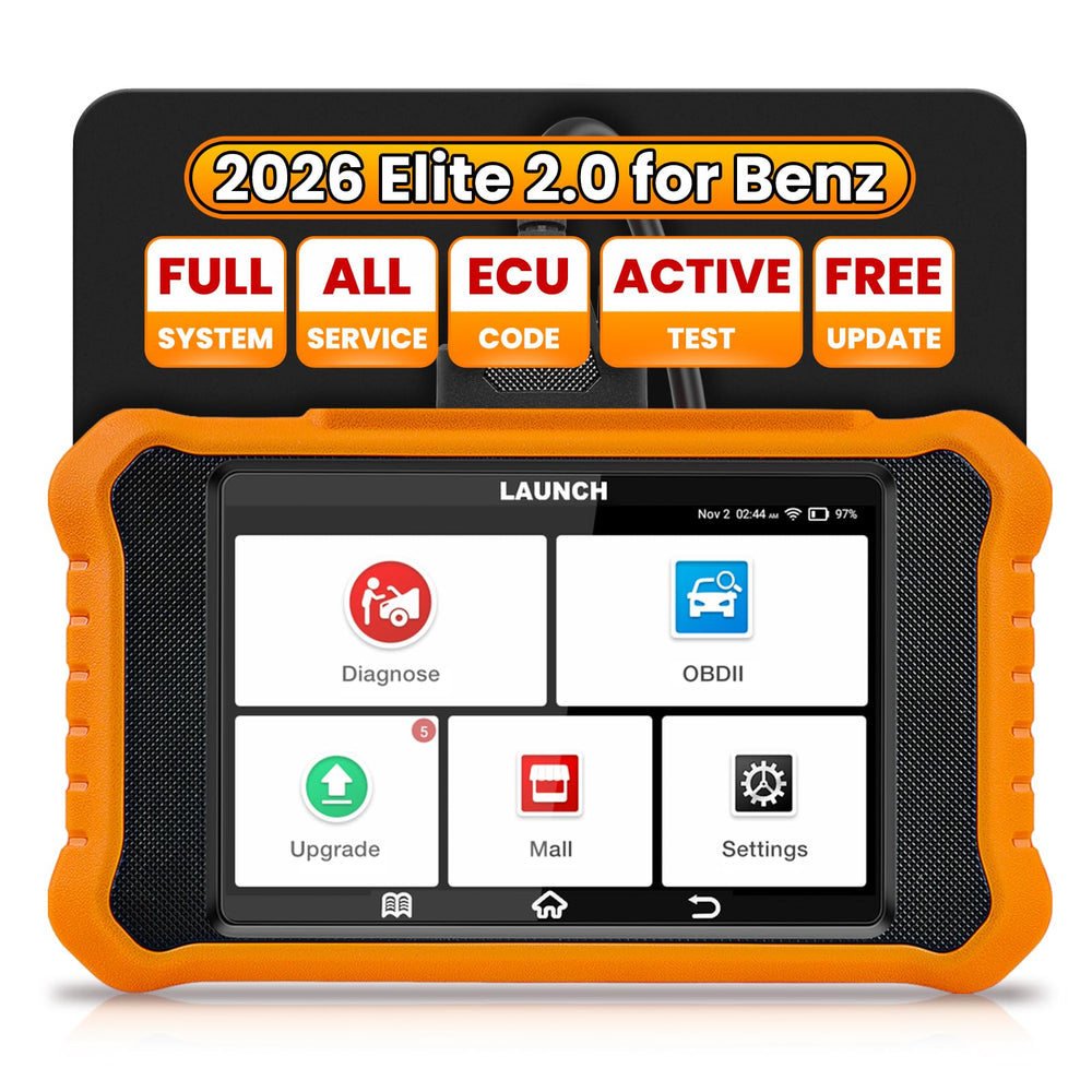 LAUNCH Creader Elite V2.0 with 4-inch touchscreen for Mercedes diagnostics.