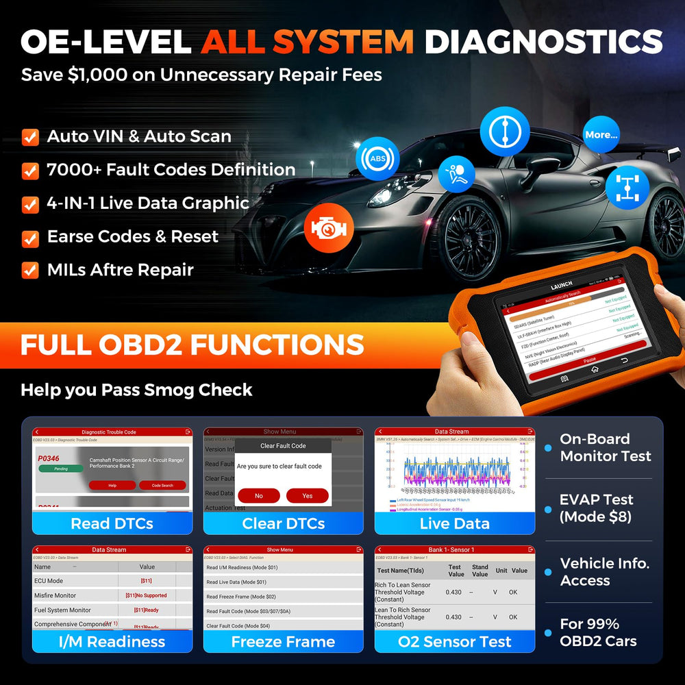 Launch Creader Elite V2 for BMW battery registration feature enhances battery management.