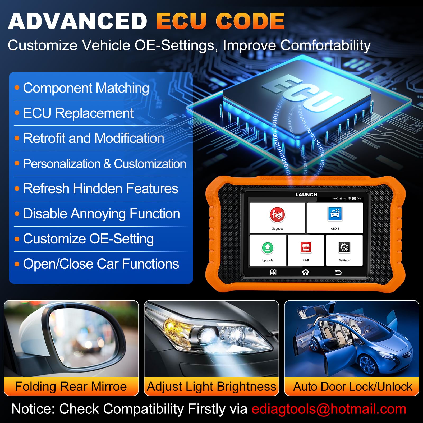Full-system diagnostic view across ECUs with LAUNCH Creader Elite V3.0