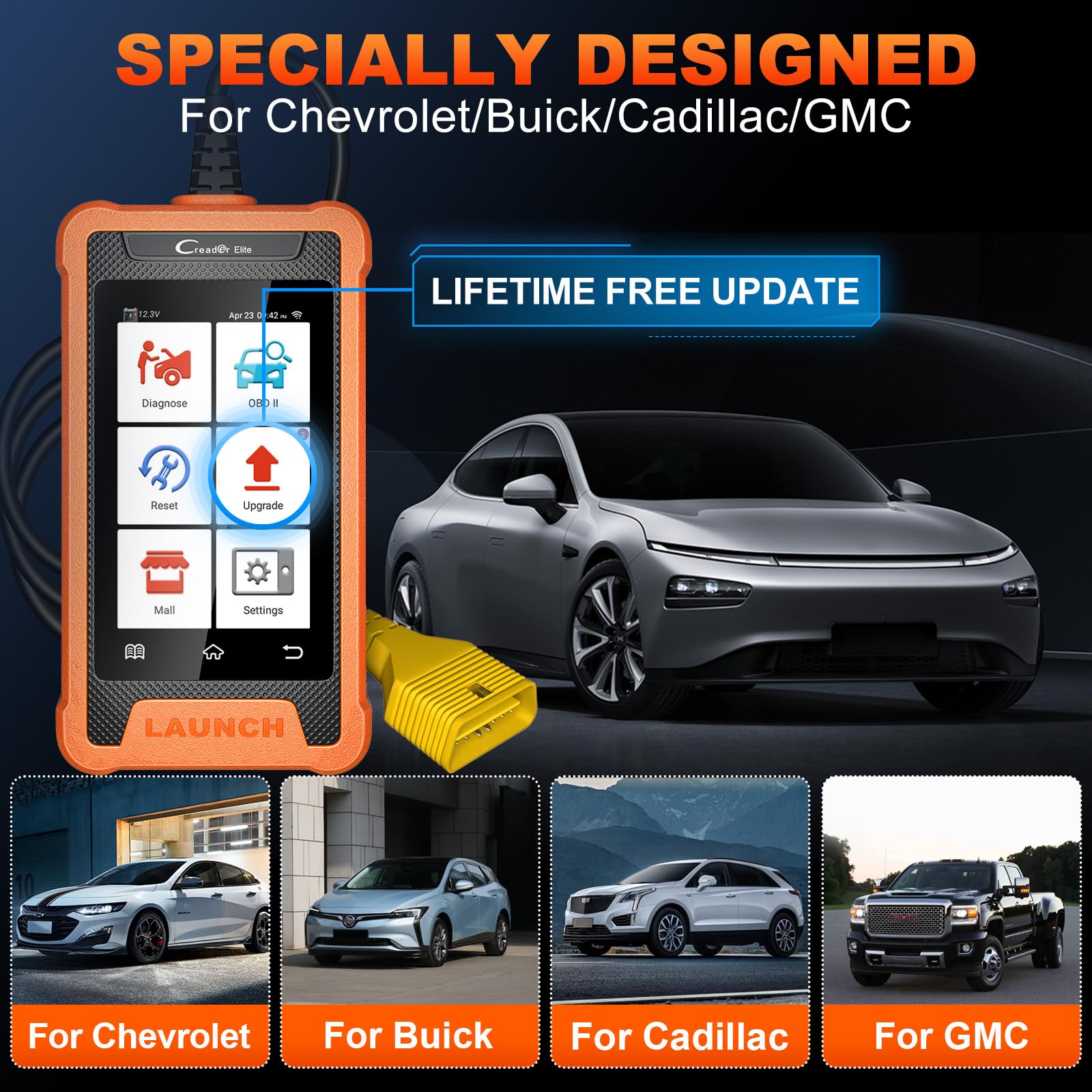 LAUNCH Creader Elite Wi-Fi update indicator and status