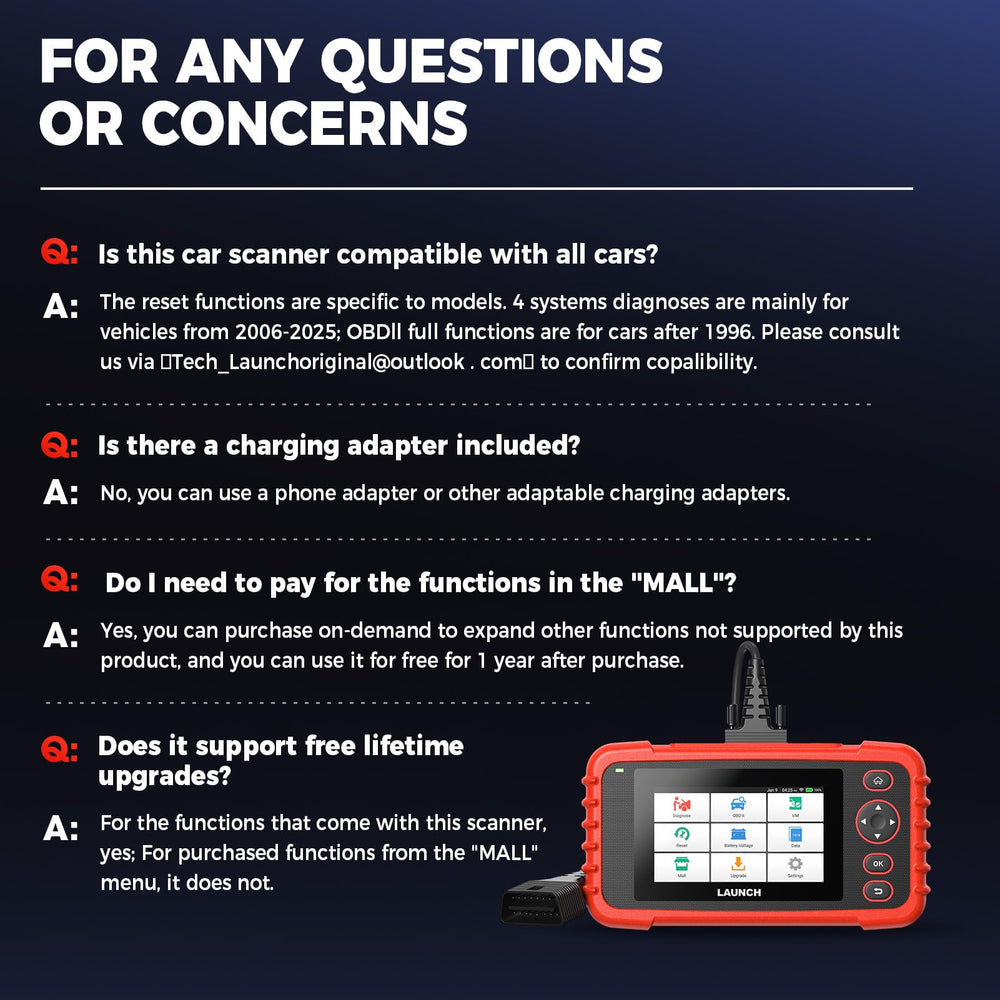 LAUNCH CRP129X official support with 5-year warranty and lifetime updates.