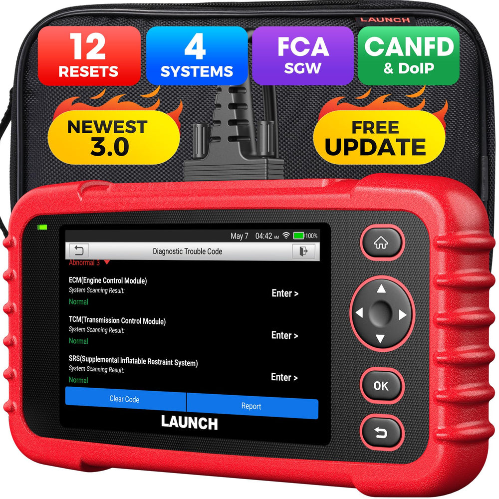 LAUNCH CRP129X front view compact handheld diagnostic tool for garage use.
