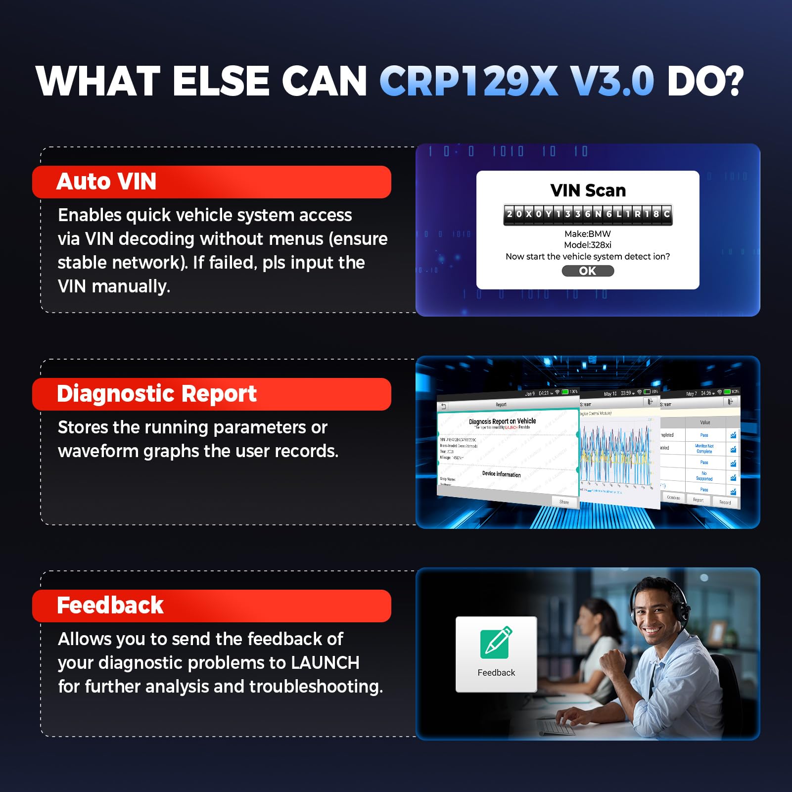 LAUNCH CRP129X broad vehicle coverage across 60+ brands.