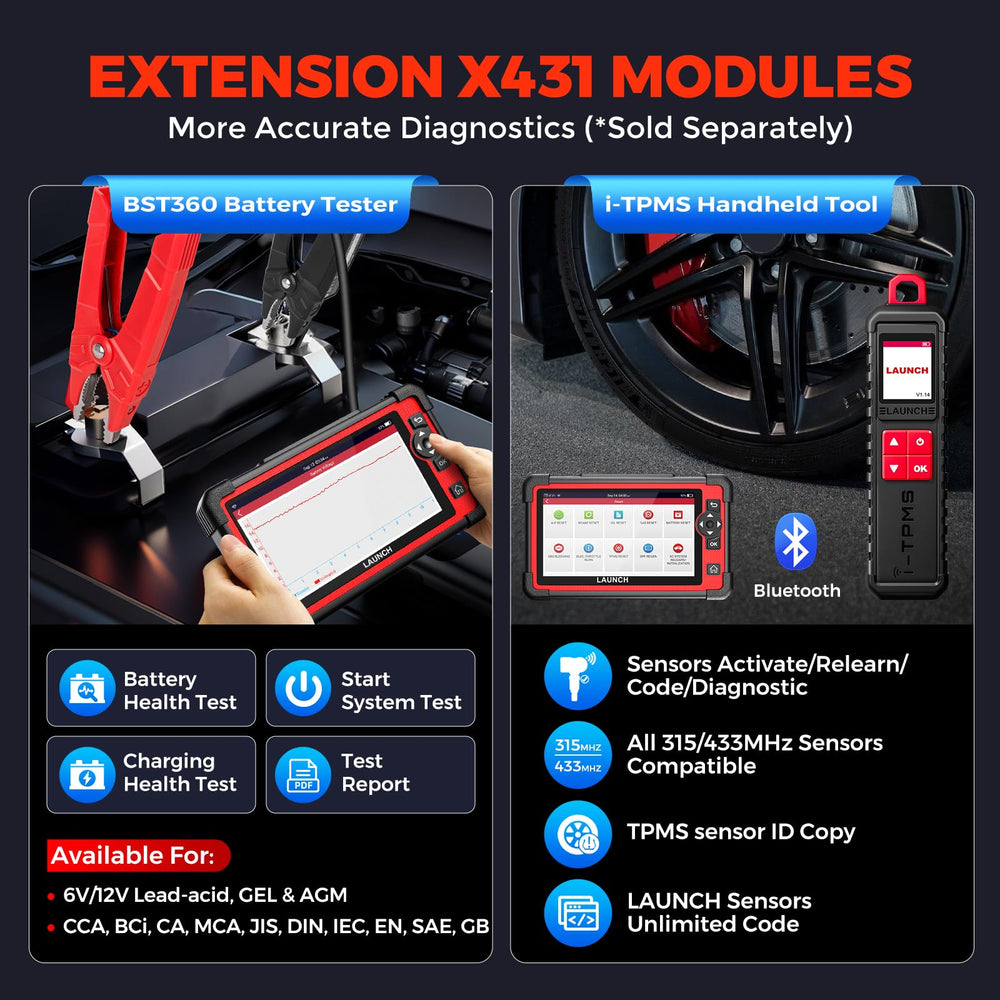 LAUNCH CRP919E TPMS tool interface showing relearn capabilities