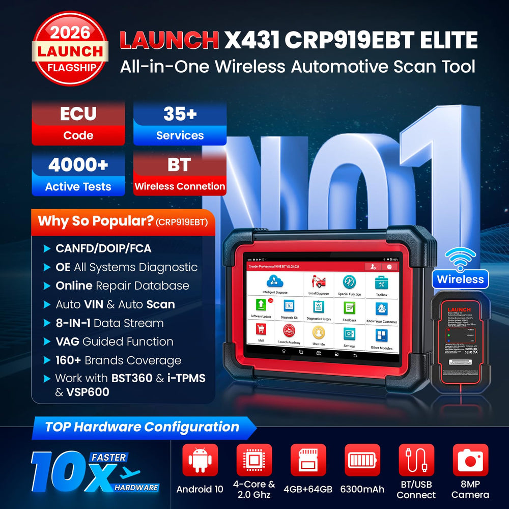 LAUNCH CRP919EBT bidirectional control demonstrates ECU commands in action.