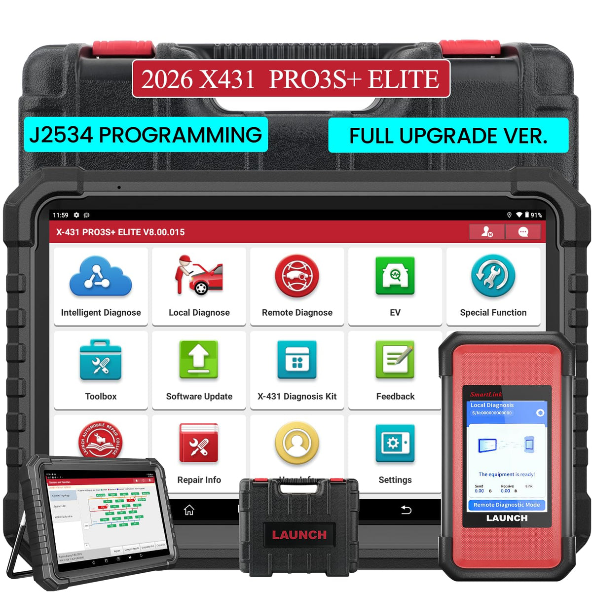 LAUNCH X431 PRO3S+ Elite topology map provides quick full-system overview for faster diagnostics