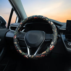 LAWHOWJIE mushroom steering wheel cover breathable material boosts comfort.