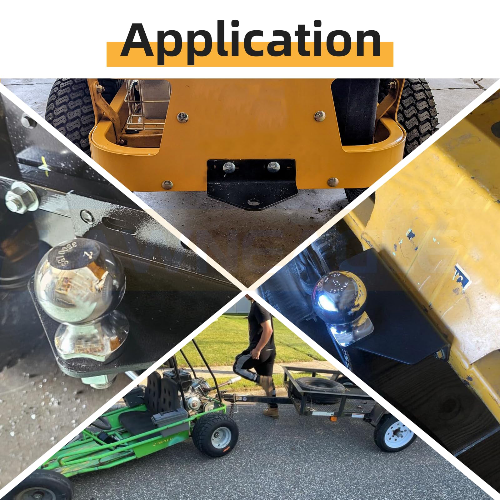 Lawneagle versatile hitch attachment suits carts, trailers, debris hauling