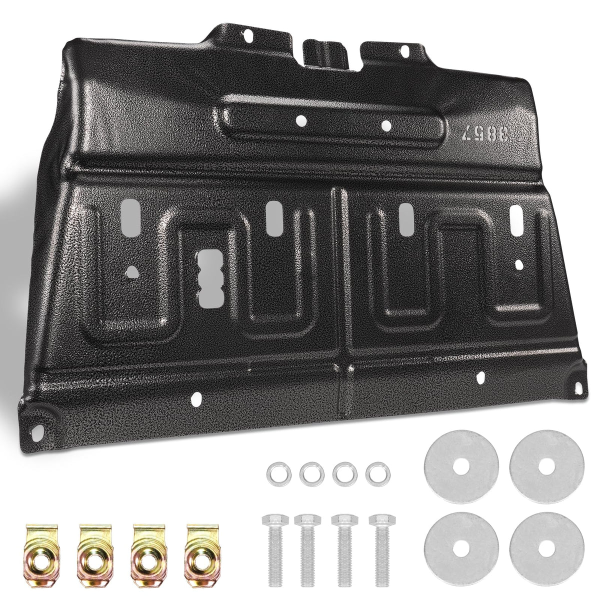 Lazenta ML3Z-7222-D engine splash shield protects the F-150 engine bay from road debris.