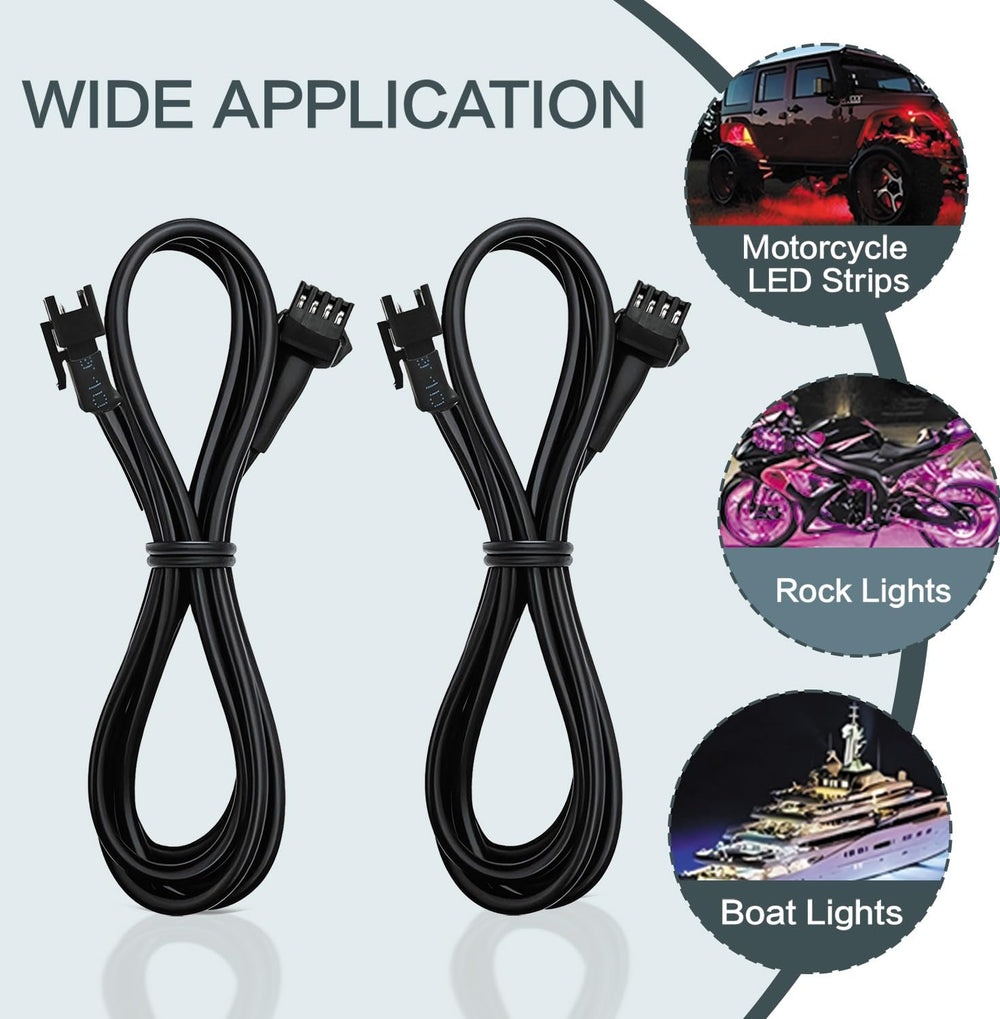 LAZZPPO outdoor-rated PVC 4-pin extension, weather-resistant cable.