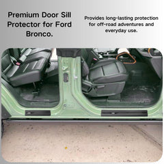 LBNCOBAG Bronco front-right door sill guard shields thresholds from scuffs during trips.