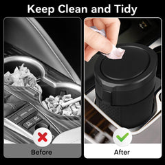 LCMWHOP cup-holder compatible trash bin saving space in the car.