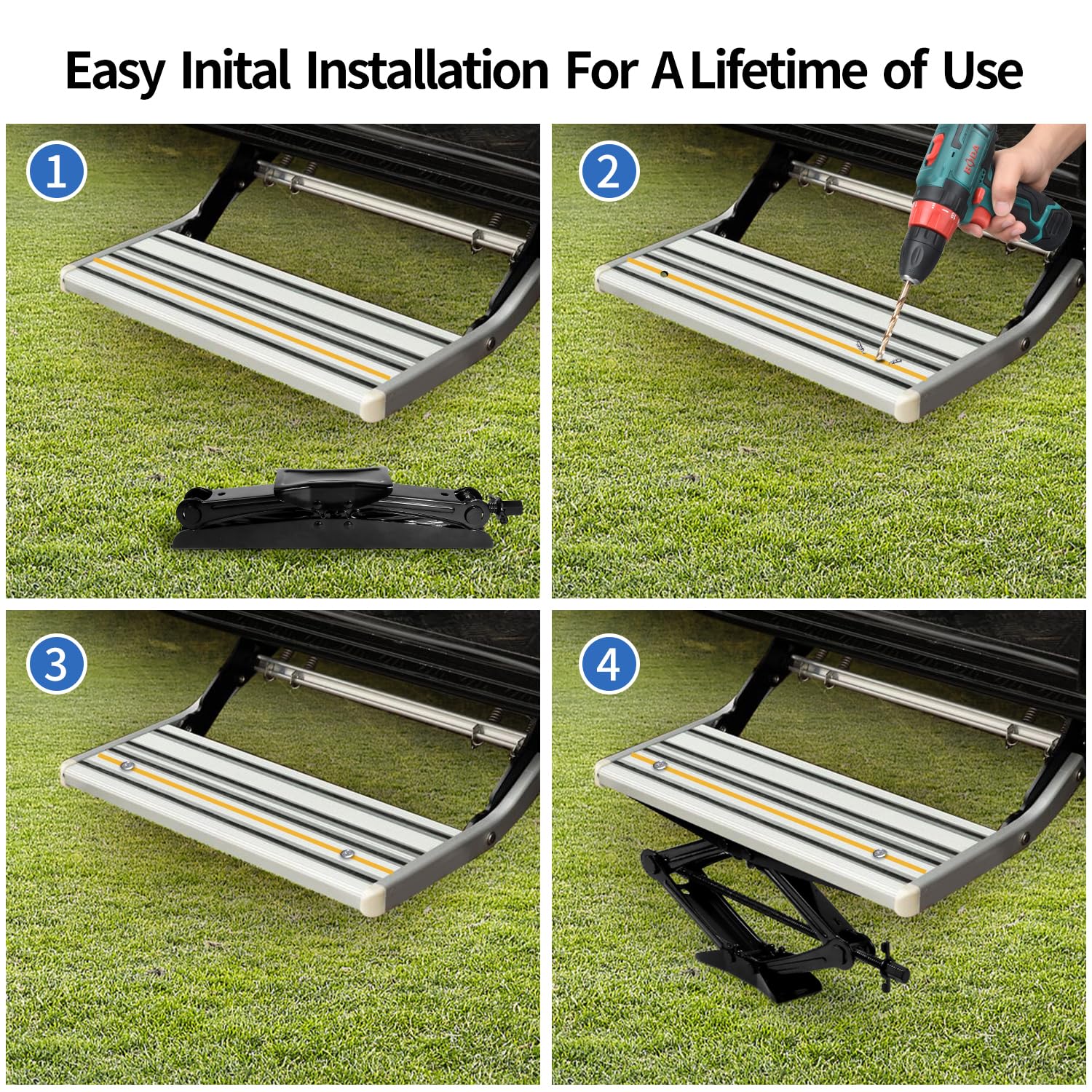 LCGAOYA RV Step Stabilizer Foldable design for compact storage when not in use.