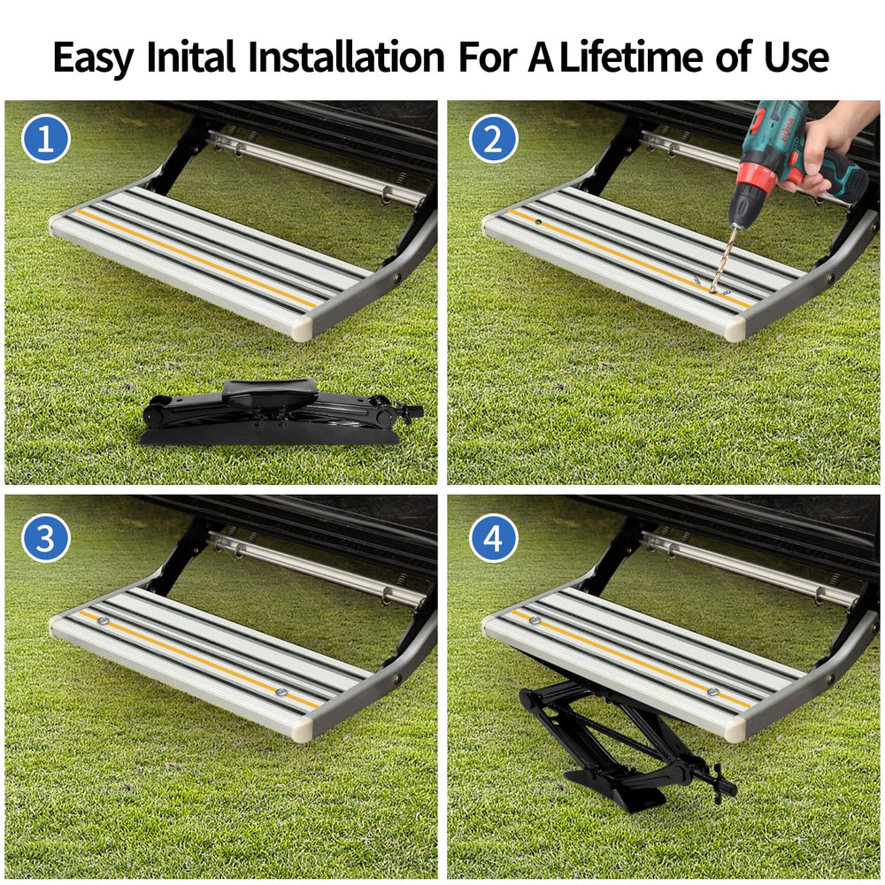 LCGAOYA RV Step Stabilizer Foldable design for compact storage when not in use.
