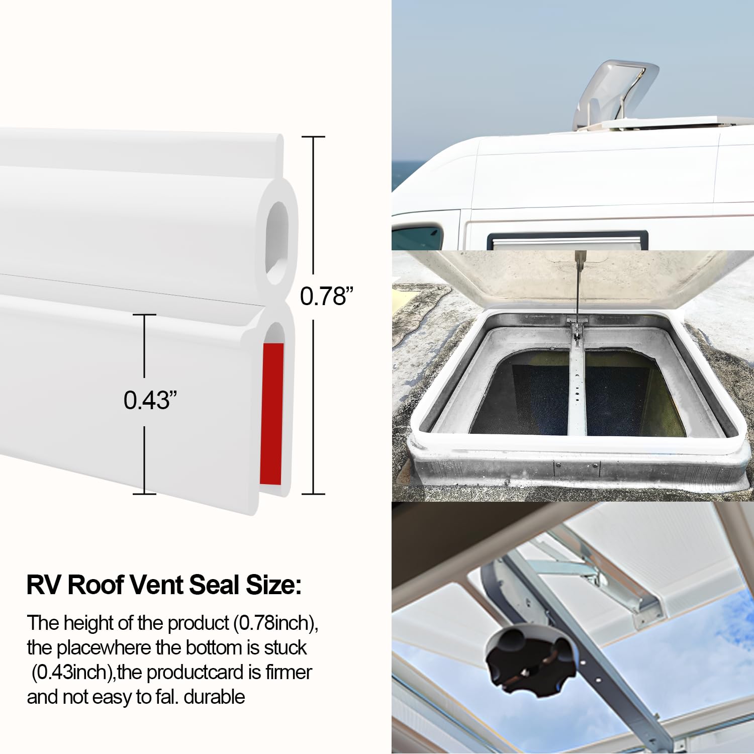 LCGAOYA easy-install RV seal simplifies replacement with no adhesive required.