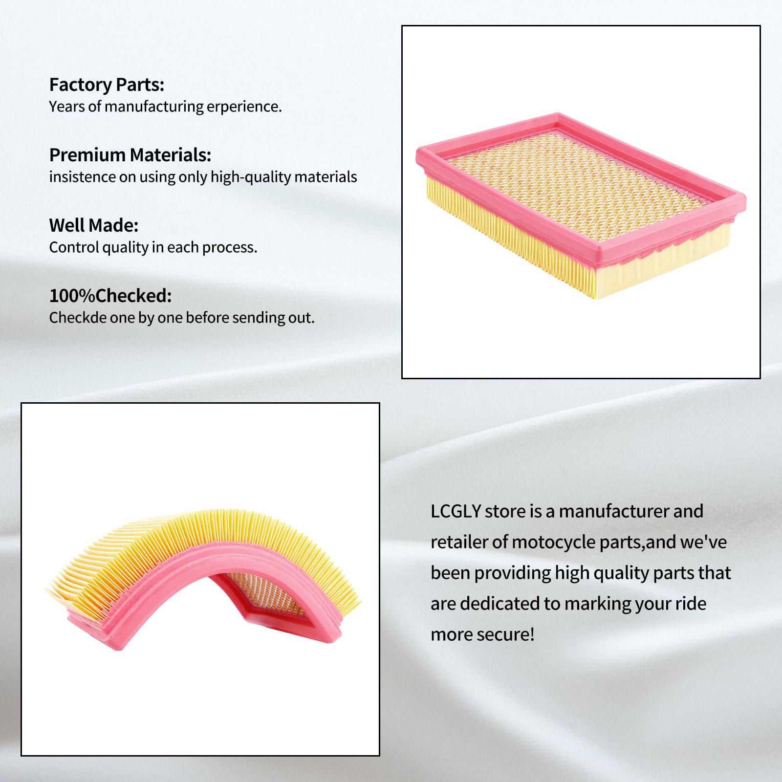 LCGLY air filter kit comes in a two-pack