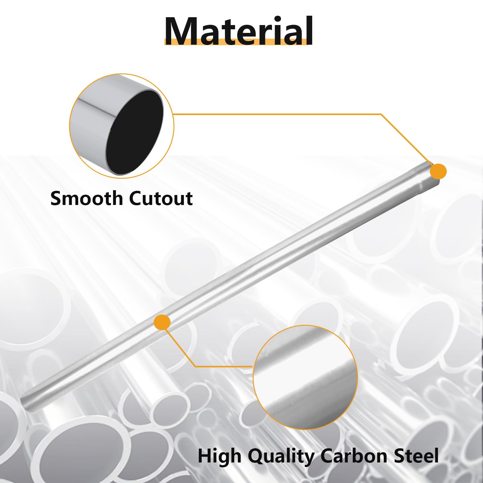 LCGP 3-inch exhaust pipe mild steel material close-up highlighting durability