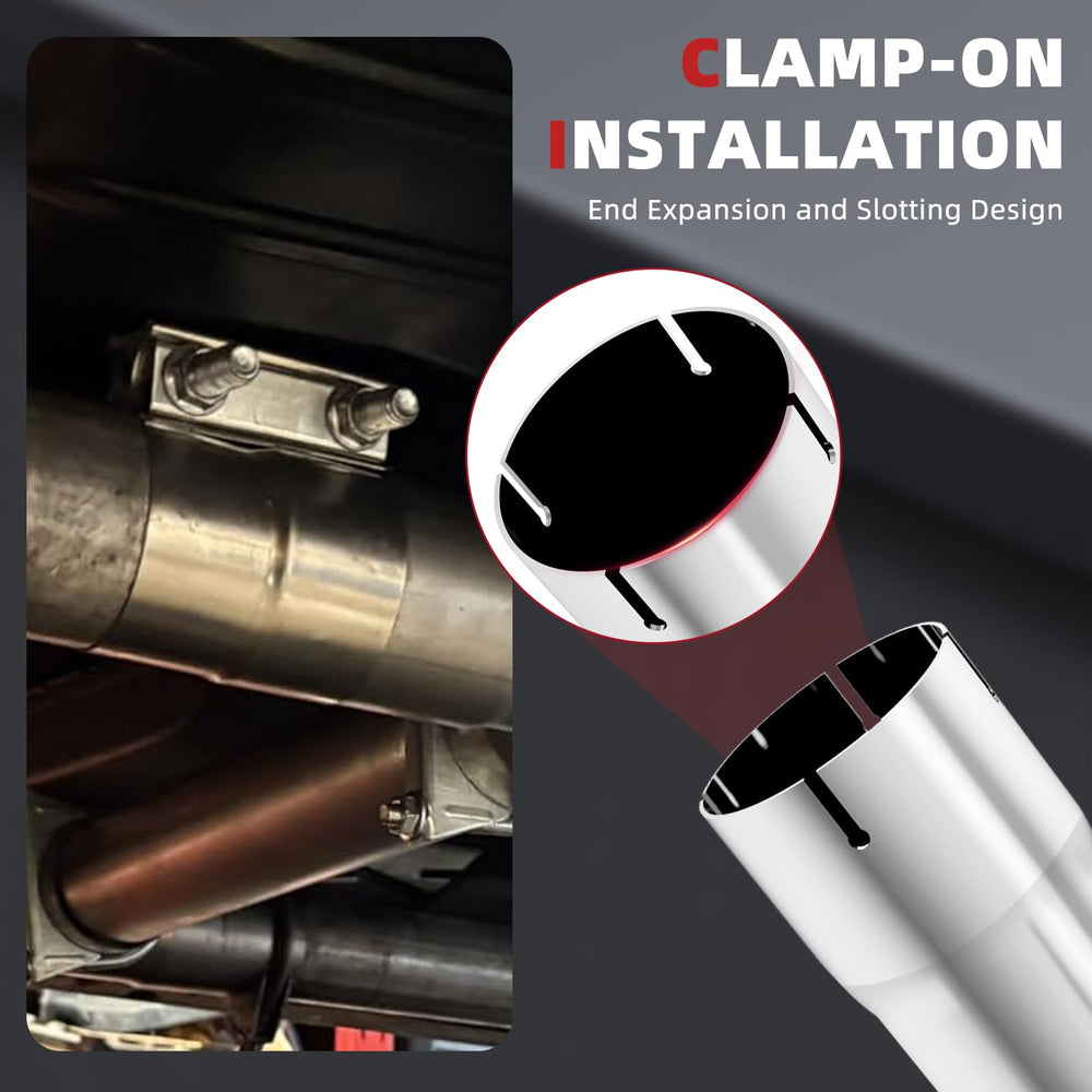 LCGP clamps included, for easy installation on the exhaust pipe