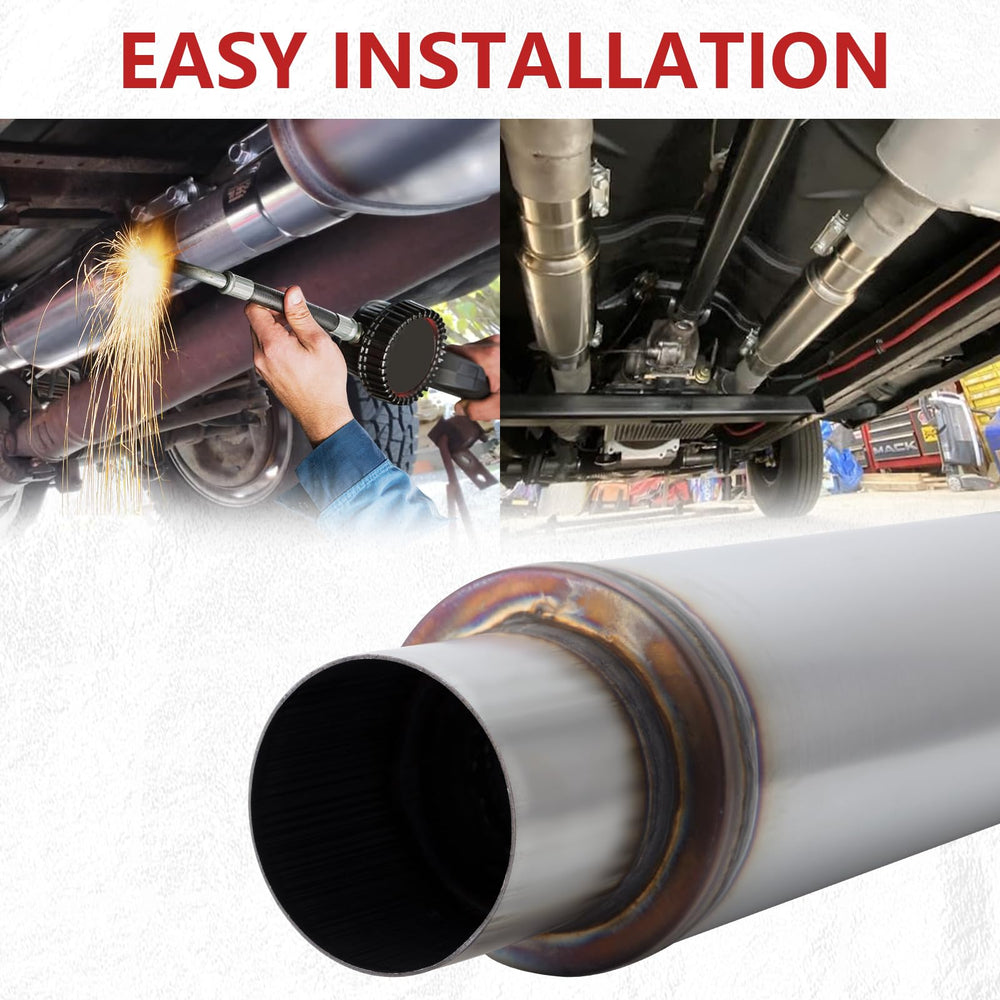 LCGP exhaust muffler stainless durability resists rust for long service life.