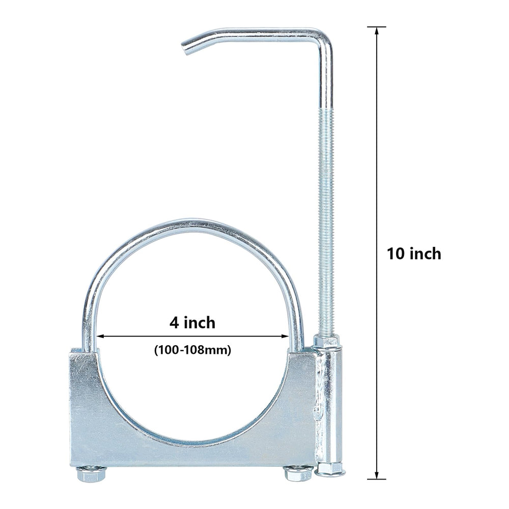 LCGP heavy-duty steel exhaust clamp showing rugged construction for durable hanger support