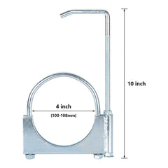 LCGP heavy-duty steel exhaust clamp showing rugged construction for durable hanger support