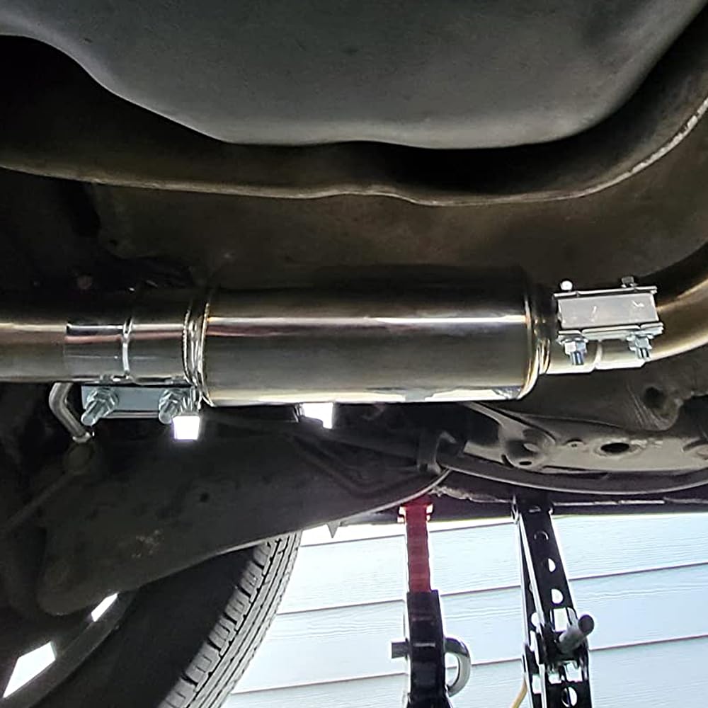 LCGP resonator installed on vehicle with polished finish under hood