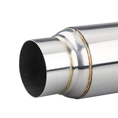 LCGP stainless steel muffler front view shows solid construction.