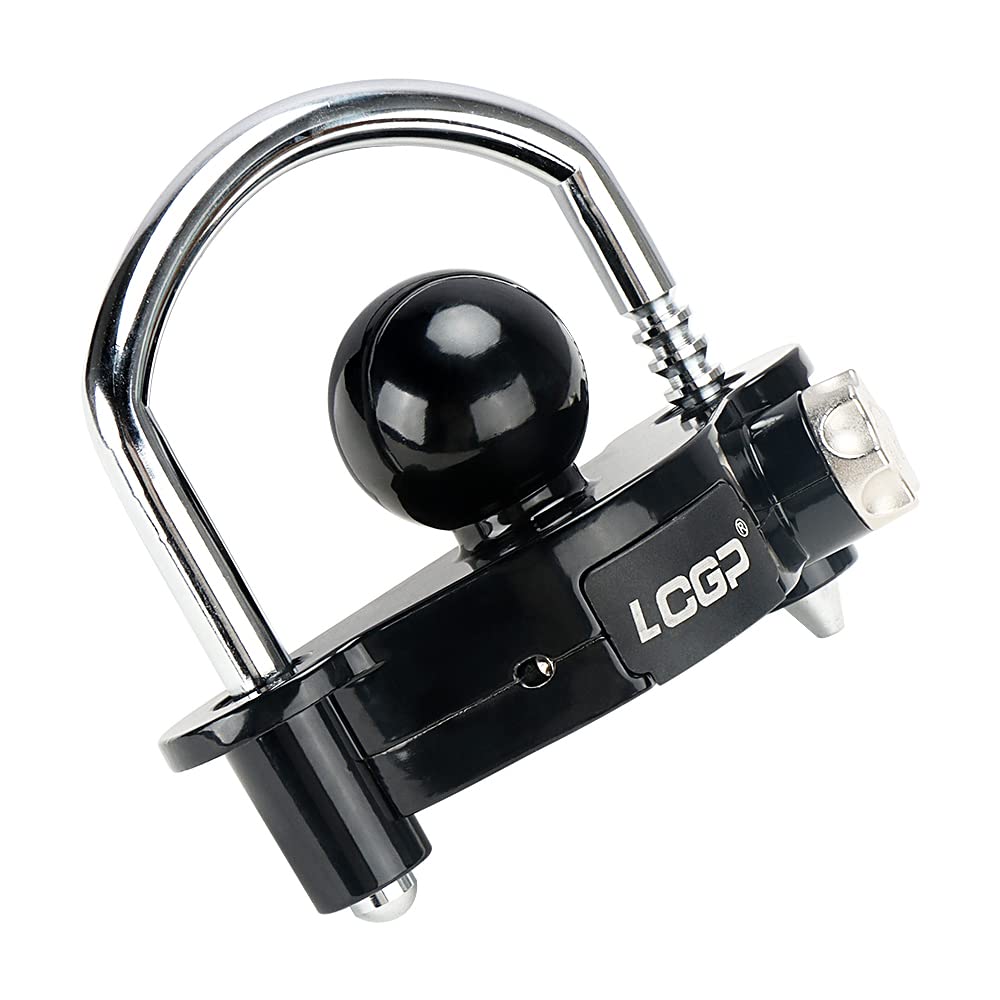 LCGP hitch lock installed on a 2 inch coupler ready to deter prying