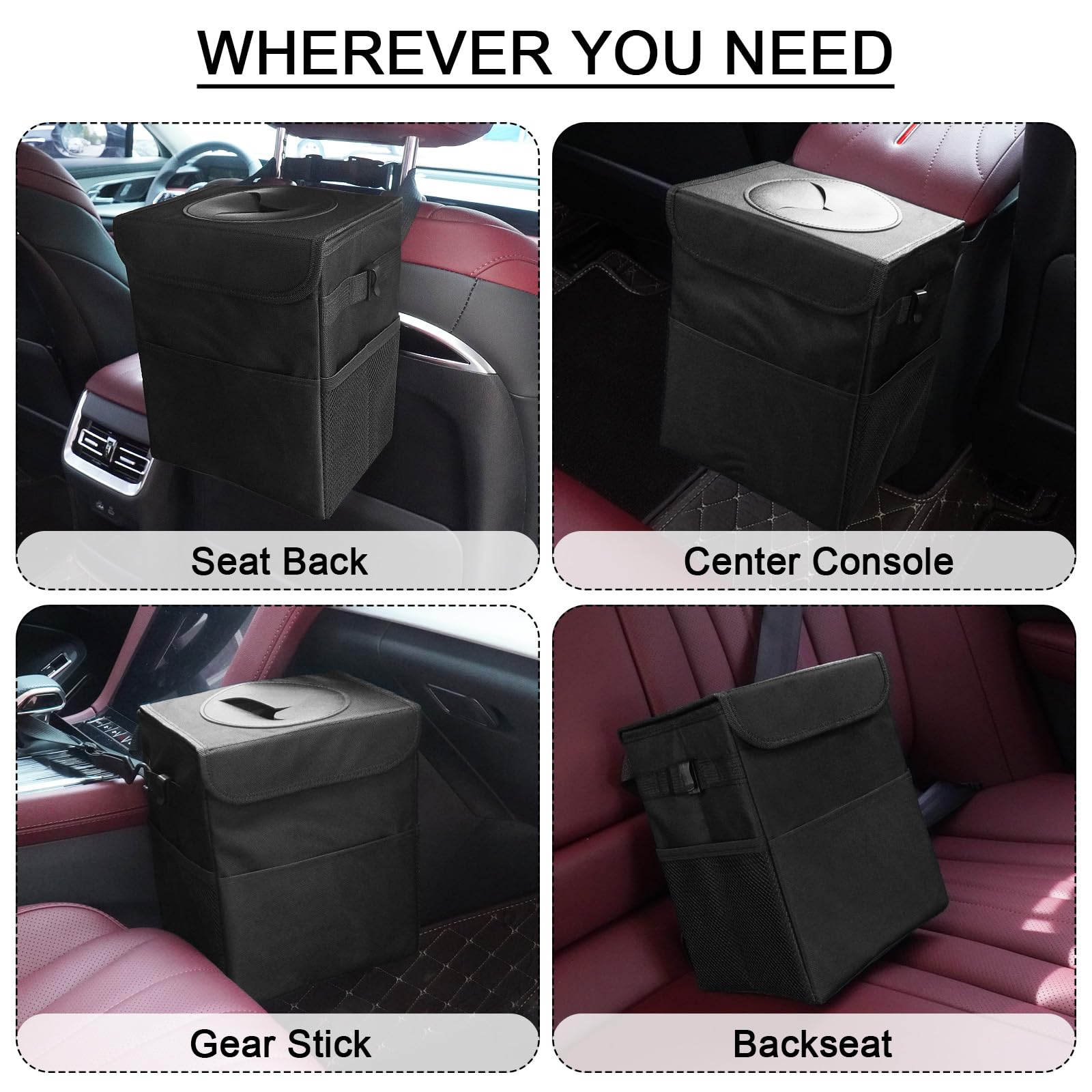 LCMWHOP bin with straps installs quickly on seat or console