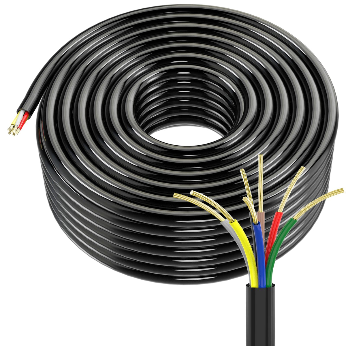 Lcrslitx 100ft spool trailer wire ready for end-to-end rewiring.