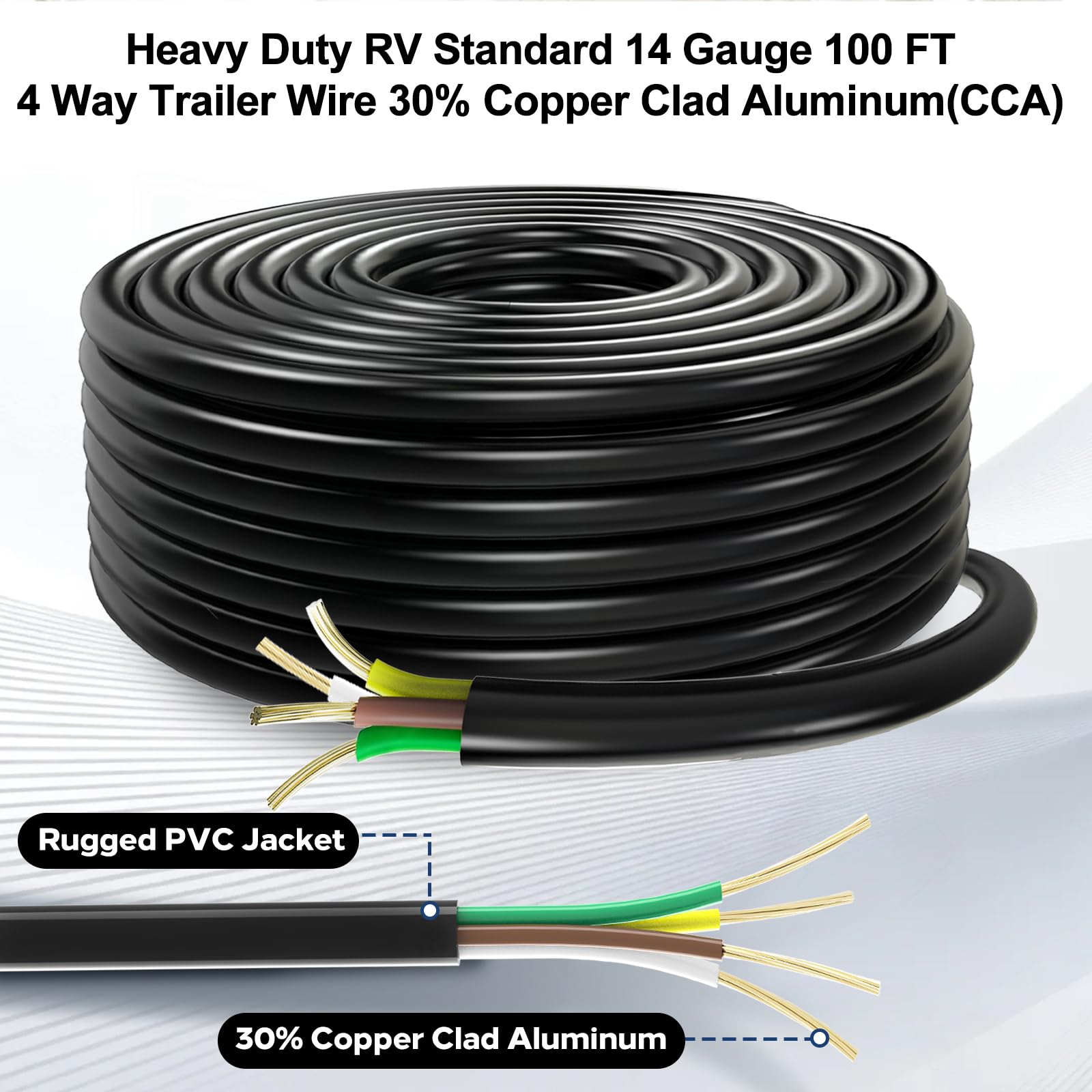 Lcrslitx 14 AWG 4-conductor color-coded wiring for quick installs
