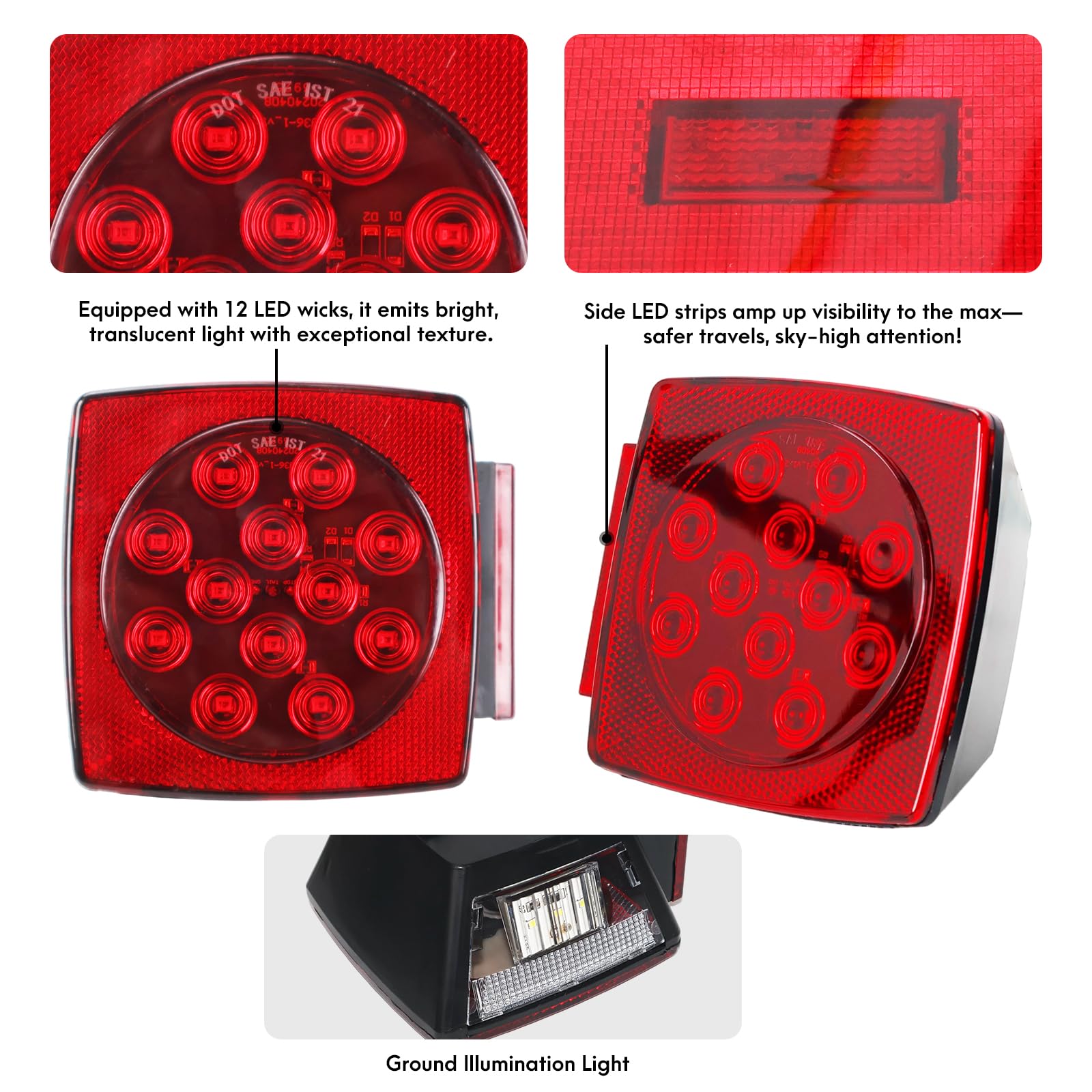 Lcrslitx trailer lights under 80 inches fit many tow setups.
