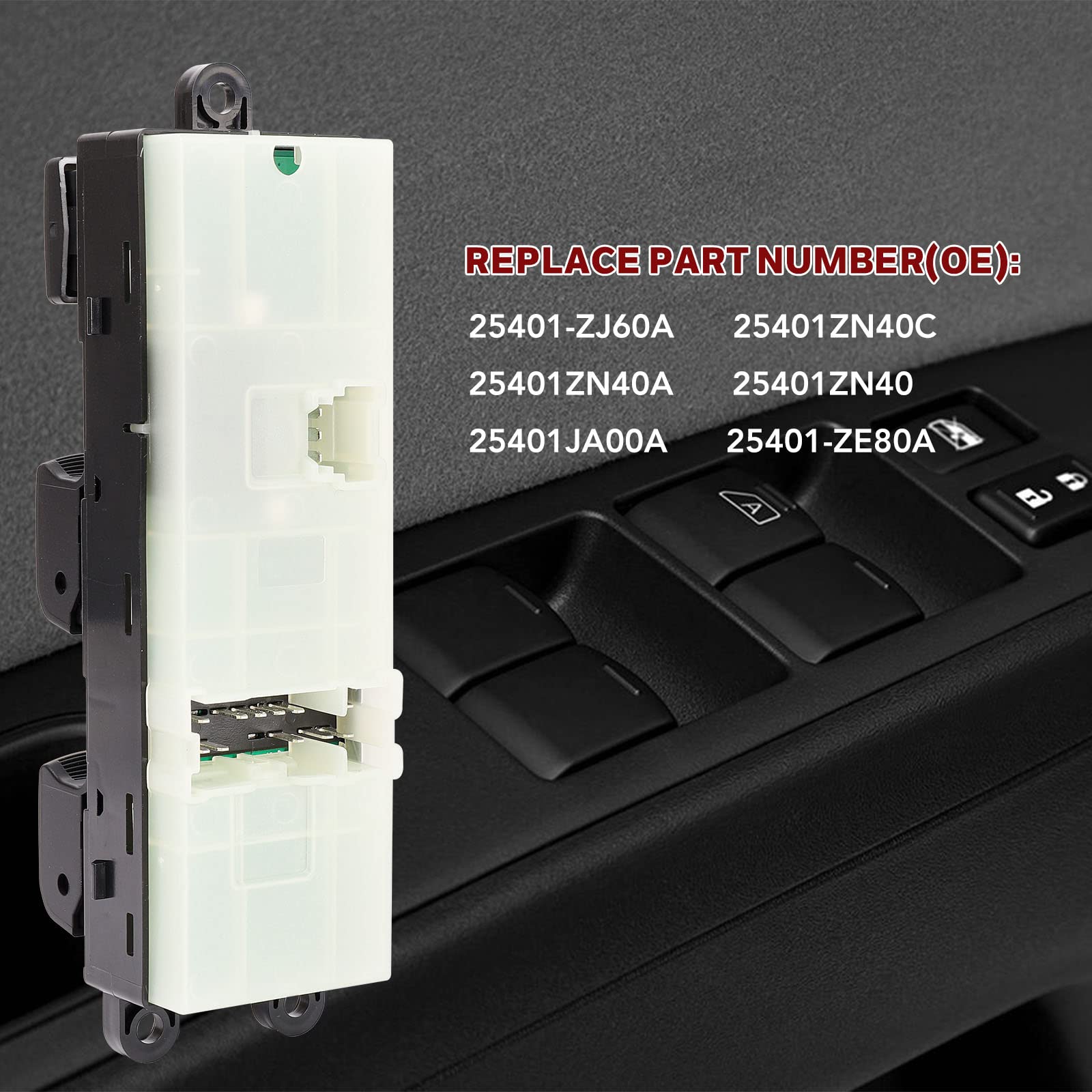 LCWRGS 25401-ZJ60A packaging showing driver-side switch replacement