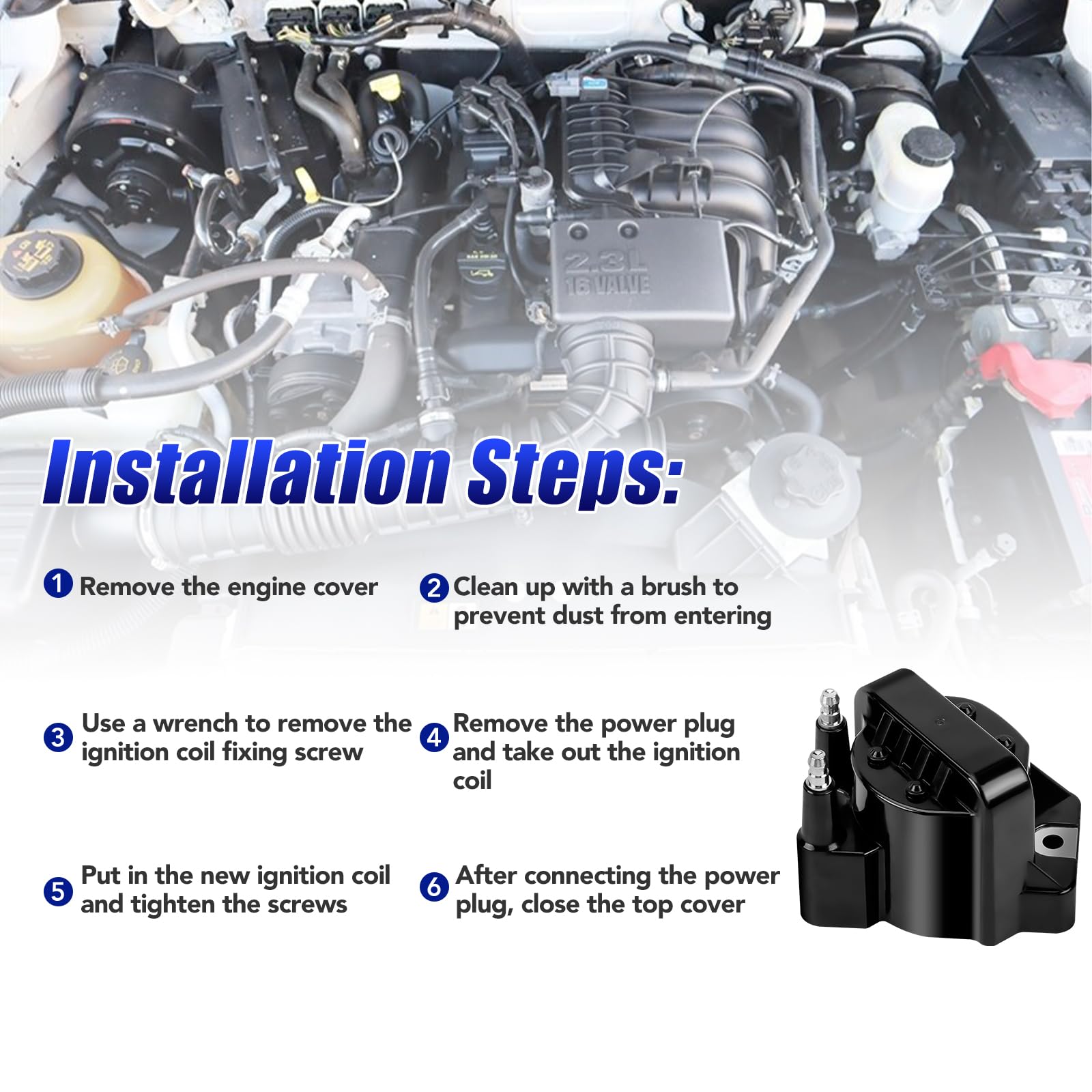 LCWRGS 3PC ignition coil pack installation view for easy mounting
