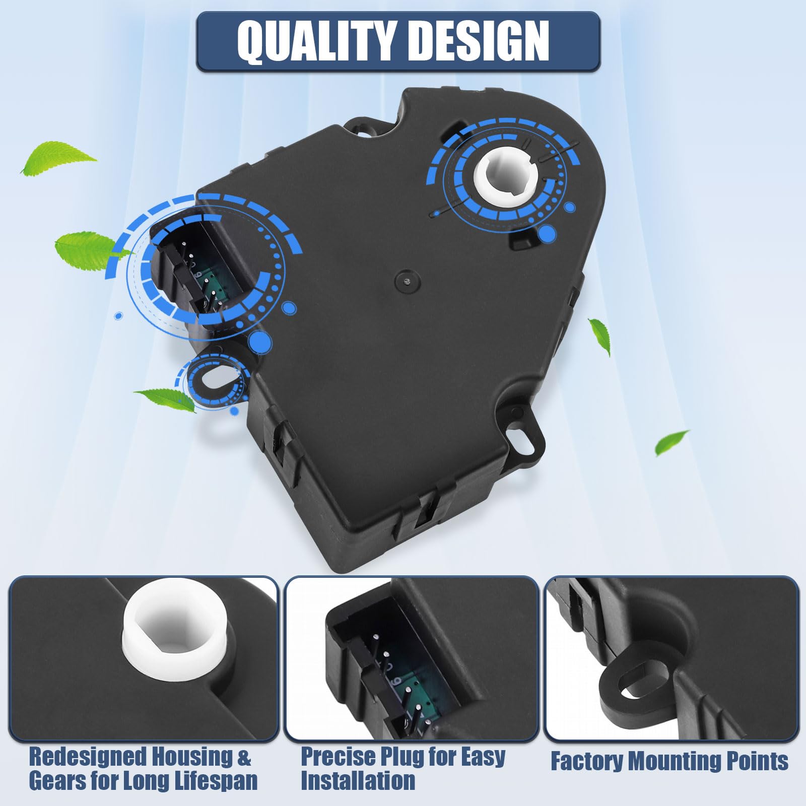 LCWRGS blend door actuator packaging highlights ready-to-install replacement part