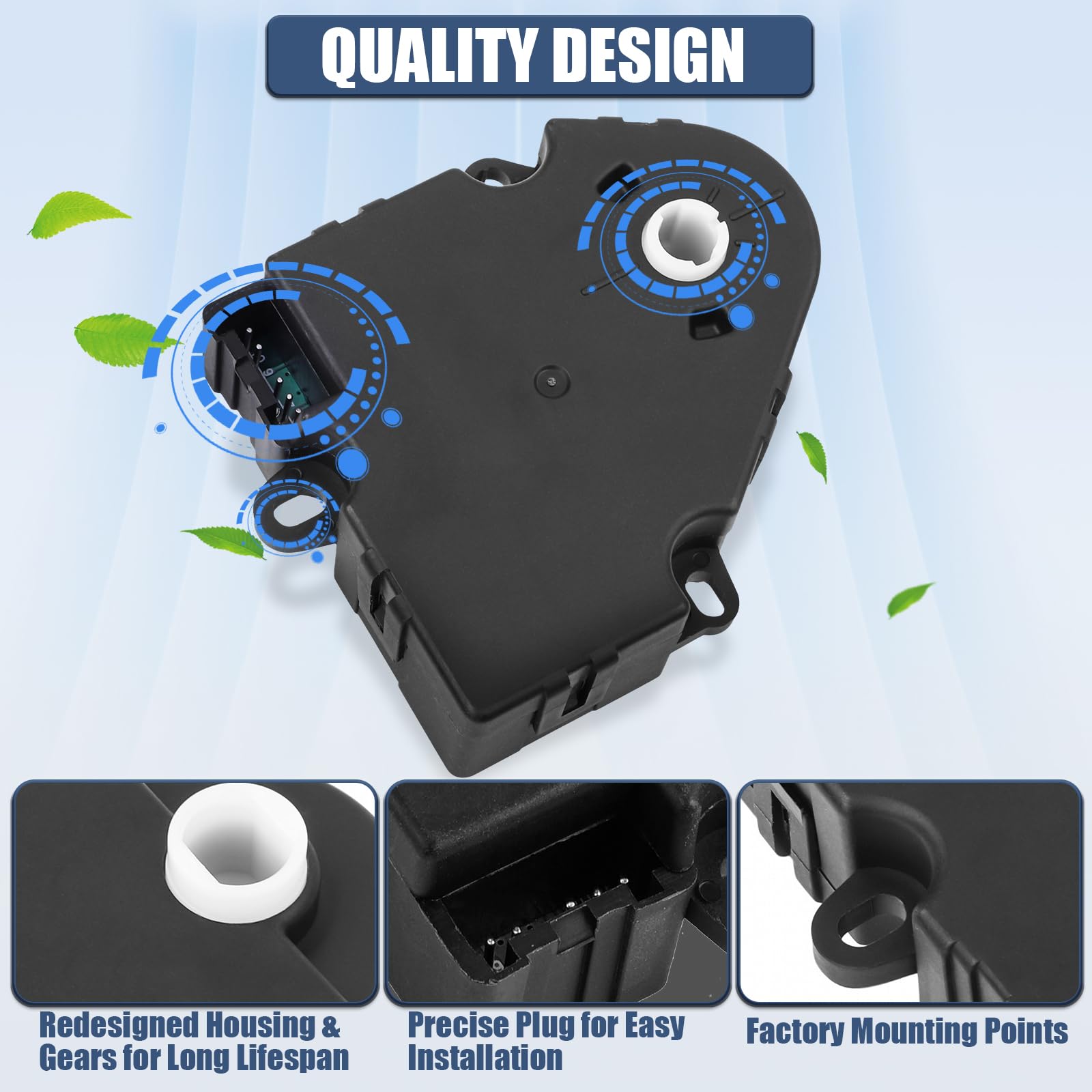 LCWRGS blend door actuator side view with compact housing