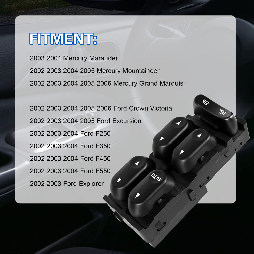 LCWRGS driver-side window switch for Ford Explorer, ensures simple replacement and reliable operation