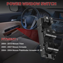 LCWRGS driver-side window switch for Nissan Armada front-left, plug-and-play replacement.
