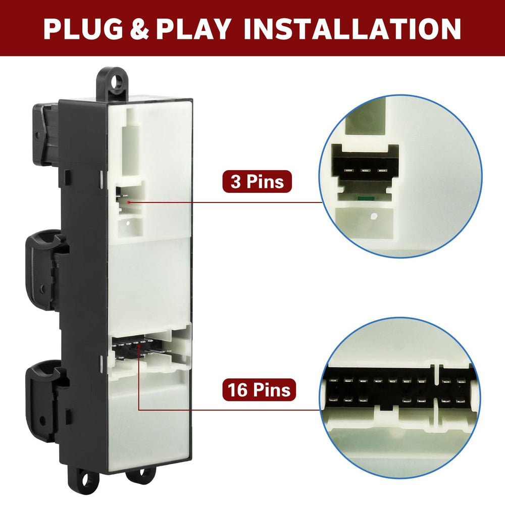 LCWRGS easy plug-and-play installation view for driver window switch replacement.