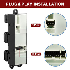 LCWRGS easy plug-and-play installation view for driver window switch replacement.