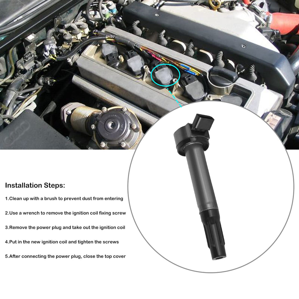 Six‑coil kit installed in engine bay demonstrates easy fit on 4.0L V6 Toyota trucks