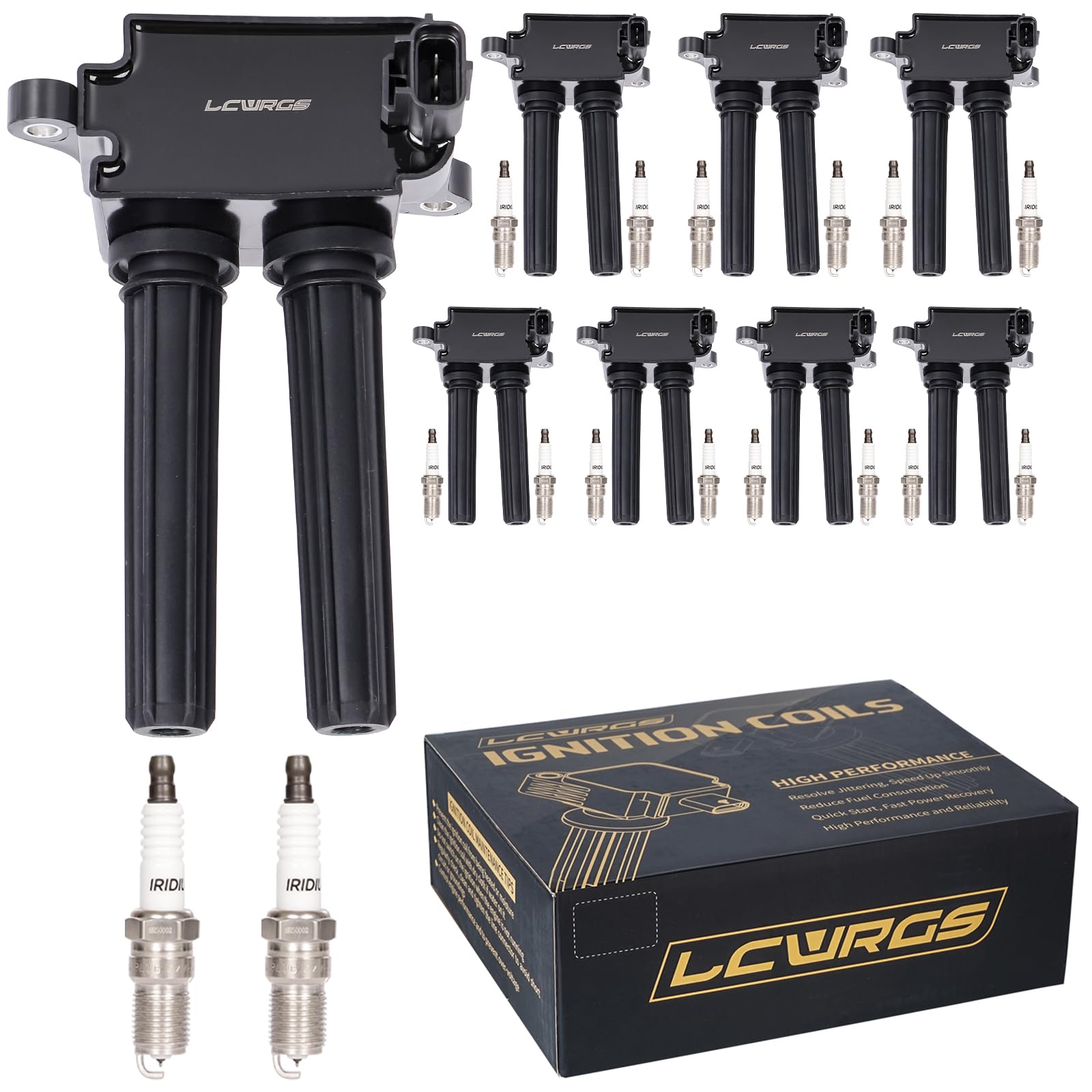LCWRGS ignition coil pack eight-pack for HEMI engines delivers consistent ignition performance.