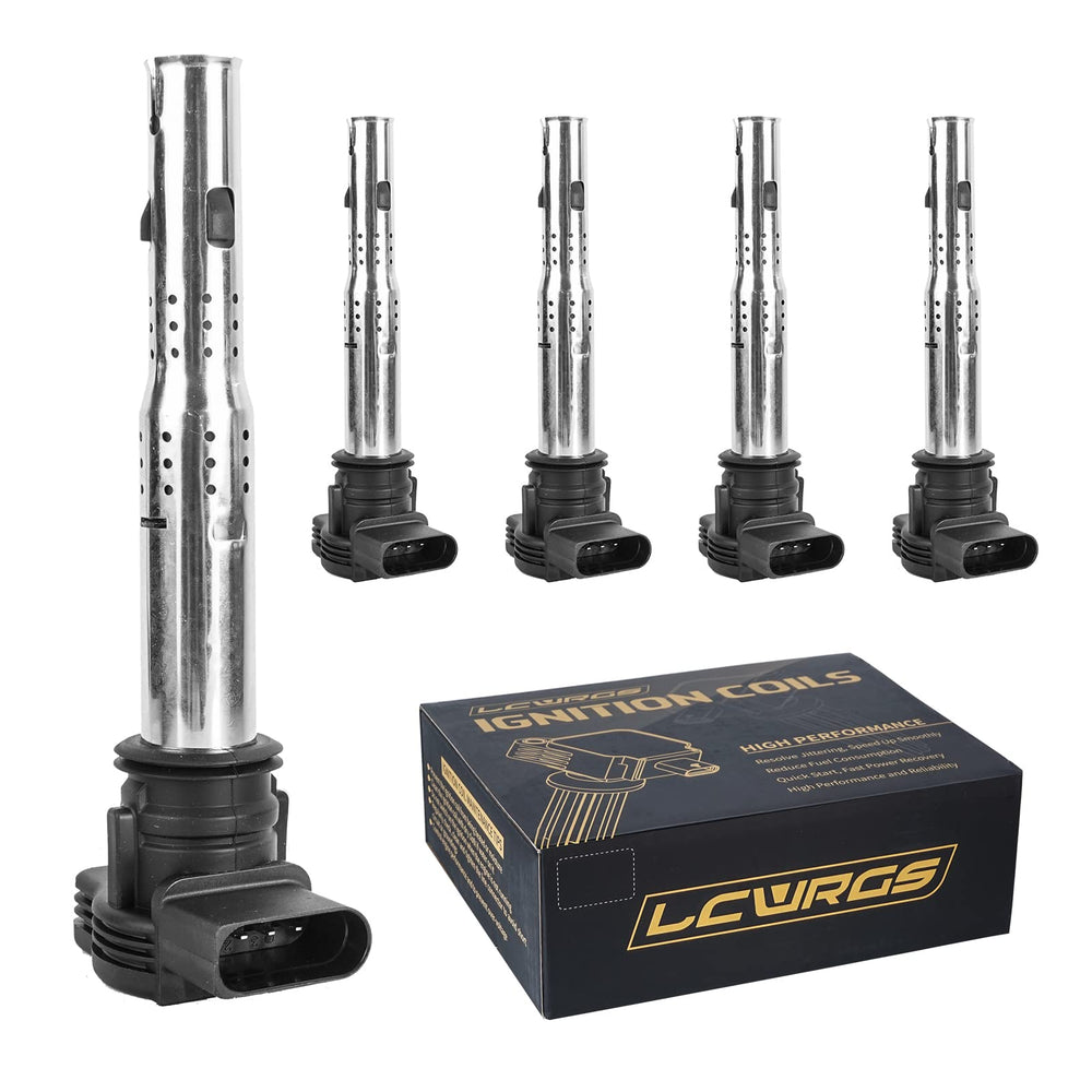 LCWRGS ignition coil pack five-pack, shown for reliable VW ignition.