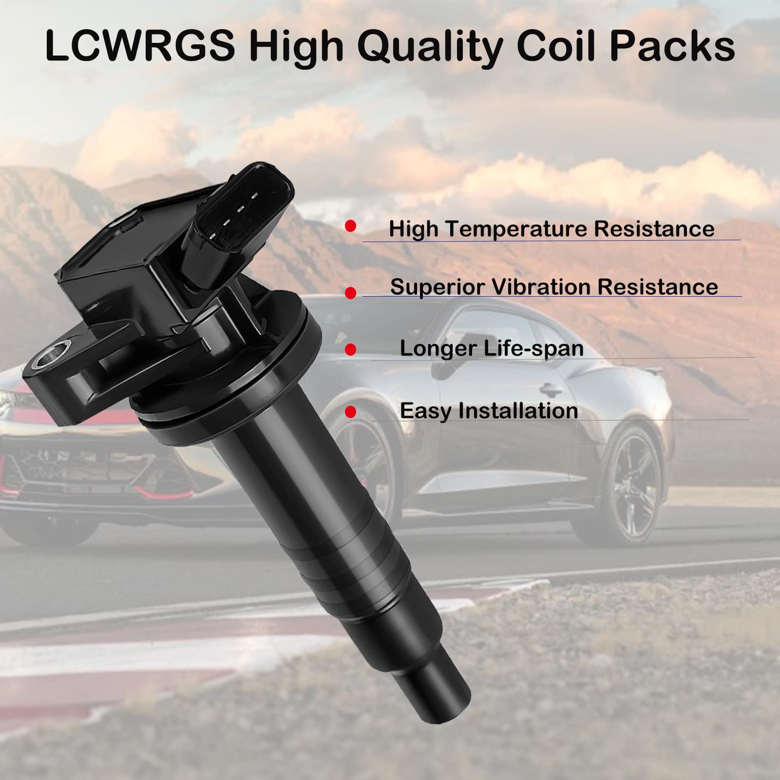 LCWRGS ignition coil pack with OEM-style connectors for easy installation.
