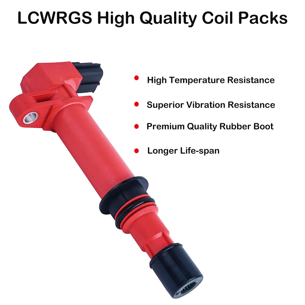 LCWRGS ignition coils 6-pack side view for 3.7L V6 engines, smooth starting potential.